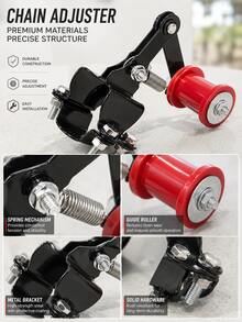 Motorcycle Chain Tensioner, Universal Spring Loaded Automatic Chain Adjuster With Guide Roller, Heavy Duty Metal Bolt-On Chain Tensioning Roller, Suitable For Dirt Bikes, ATV, Quad Bikes, Pit Bikes, Scooters, Motorcycle Accessories, Motorcycle Equipment - A - View 10