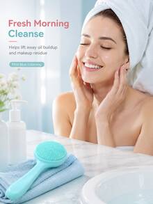 1-Piece Mixed-Color Set – Silicone Facial Cleansing Brush; Manual Exfoliating Brush; Reusable; For Removing Makeup Residue And Blackheads, And For Facial Massage. - Multicolor - View 3