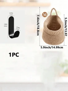 Multifunctional Handmade Woven Wall Hanging Basket, Crochet Wall Hanging Storage Bucket, Decorative Hanging Storage Rack. Apartment Wall Organization, Bathroom Toiletries Storage, Study Stationery Storage, Farmhouse Style Home Decor Display - Multicolor - View 11
