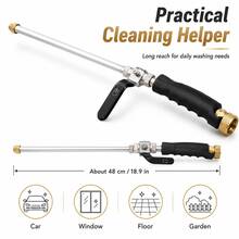 High-Pressure Cleaning Spray Gun, Handheld Water Gun, Watering Spray Cleaning Tool, Suitable For Cars, Gardens, And Courtyard Water (Black Spray Gun + 2 Nozzles + 1 Black Connector) - Black Water Gun Set - View 8