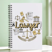 دفتر محاماة احترافي - تصميم نمط ميزان العدالة الذهبي، حجم A5 مع ربط حلزوني، ورق مسطر فاخر، مناسب للمدرسة أو المكتب أو كهدية للأصدقاء والعائلة والمعلمين والزملاء، دفتر جامعي - A5 مبطن - مشاهدة 14