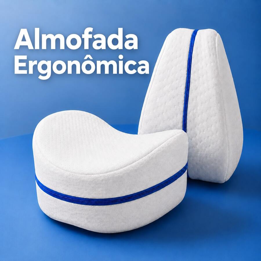 Almofada Ergonômica Para Pernas e Joelhos Espuma de Memória