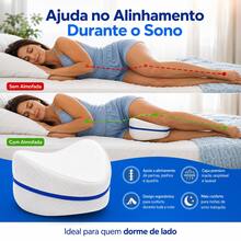 Almofada Ergonômica Para Pernas e Joelhos Espuma de Memória - 1 unidade-Branco - Visão 6