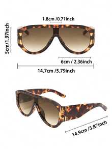 1 Pair Women's Personalized Geometric Pattern Sunglasses, Suitable For Vacation, Party, Daily Life, Fits All Face Shapes. - Multicolor - View 3