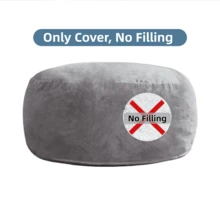 Funda de sofá tipo puf gigante de 1,5 metros, con tejido polar ártico suave y agradable al tacto, ideal para sofás redondos y camas, para usar en salones, dormitorios y residencias estudiantiles, y lavable a máquina. - Negro - Ver 11