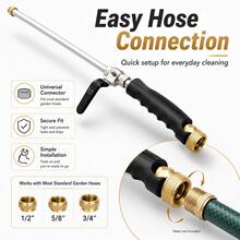 High-Pressure Cleaning Spray Gun, Handheld Water Gun, Watering Spray Cleaning Tool, Suitable For Cars, Gardens, And Courtyard Water (Black Spray Gun + 2 Nozzles + 1 Black Connector) - Black Water Gun Set - View 7