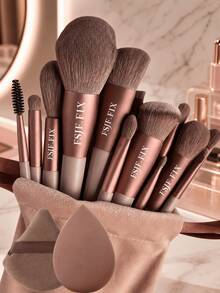 FSJF FIX 16-Piece Makeup Brush Set, Eyeshadow Brush, Foundation Brush, BB Cream Brush And Concealer Brush. This Is A Set Of Soft, Multi-Functional Makeup Tools Designed For Women, Featuring Soft Bristles - Multicolor - View 7