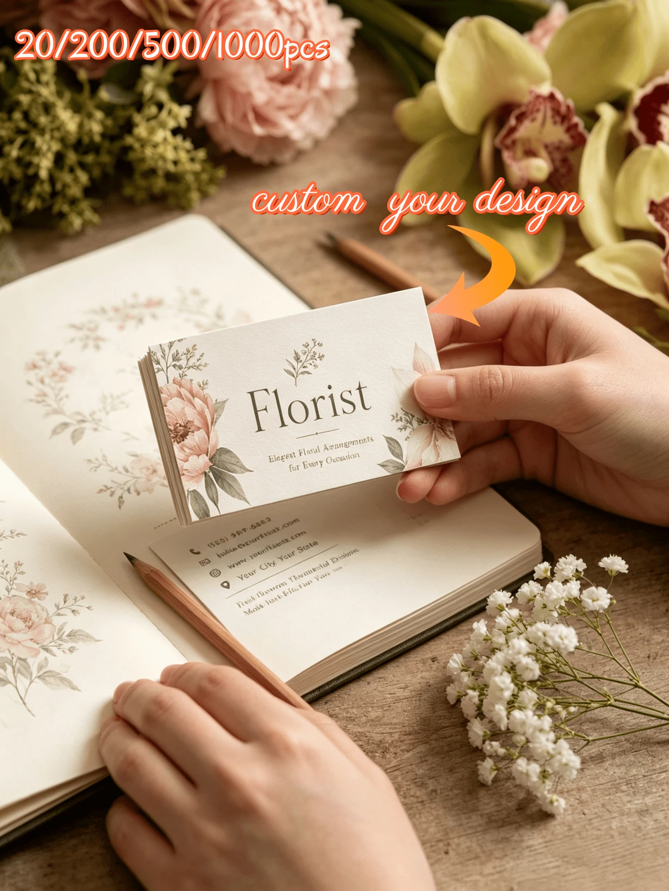 20/200/500/1000pcs Customized Double-Sided Business Cards, Personalized Business Card Printing, Customizable Your Design, Professional Printed Business Cards, Unique Brand Logo Cards, Company Brand Promotion, Corporate Events And Daily Business Use - Multicolor - View 1