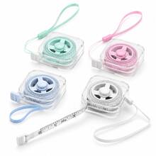 1 pieza Cinta métrica retráctil suave de 200cm/79in, regla de doble escala para Body y costura con estuche transparente y correa para la muñeca, herramienta portátil para manualidades - pieza única - Ver 8