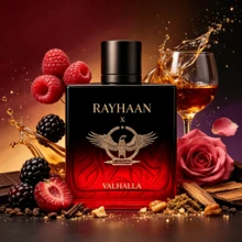 Rayhaan Valhalla Eau De Parfum Spray Unisex 100ml Long Lasting Fruity Woody Boozy Fragrance Raspberry, Cognac, Rose, Tonka Bean And Sandalwood Neutral Scent For Men & Women Daily Evening Wear - Warm & Spicy - View 1