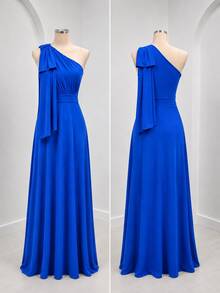 Long Dress For Bridesmaid Wedding Graduation Light Party - Royal Blue - View 2