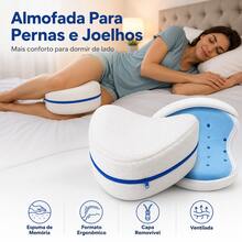 Almofada Ergonômica Para Pernas e Joelhos Espuma de Memória - 1 unidade-Branco - Visão 3