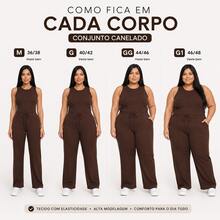 Set Of 3 Wide Leg Pants With Pockets + Women's Plus Size Tank Top - Black - View 6