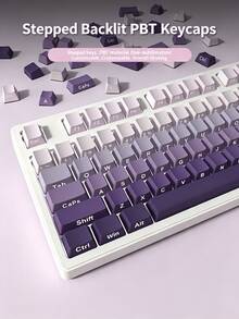 EWEADN Keycaps & Switches Side-Printed/Front-Printed Gradient Keycaps Dye-Sublimation Translucent Characters Compatible With Most Standard MX Cross-Axis Mechanical Magnetic Switch Keyboards - View 4