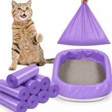 Large Thick Leak-Proof Cat Litter Bags, Suitable For Pet Waste Cleanup And Odor Control; Made Of Thick Absorbent Material With Drawstring Seal Design, Specifically Designed For Multi-Cat Households, Effectively Eliminates Odors During Cat Litter Box Cleaning. - View 1