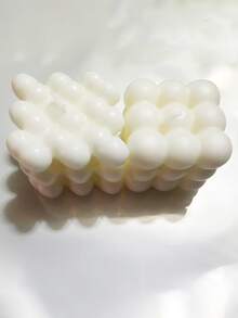 1pc Bubble Cube Candle, Fragrance Candle, Beautiful Soy Wax Candle, Home Fragrance Candle, Aromatherapy Decorative Candle, Cute Room Decor, Bedroom Decor, Wedding Centerpiece, Dorm Decor, Valentine's Day & Birthday Gift - White - View 12
