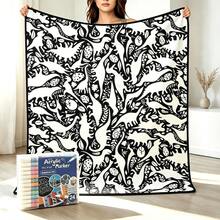 DIY 24-Color Coloring Blanket With Markers, Washable Velvet Creative Handmade Painting Blanket, Suitable For Holiday Art Activities - A - View 18