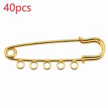 5/10/20/30/40/50/100 Pcs Gold Safety Pin Brooches With 5 Hanging Loops, 50mm DIY Charm Connector Pins For Jewelry Making, Crafts, Scarves And Sweaters - Gold - View 13