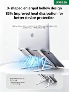 UGREEN 8-Level Adjustable Ergonomic Laptop Stand | Portable Folding Cooling Stand Compatible With MacBook/Huawei/Tablets Five-Layer Anti-Slip Widened Base Suitable For Office Desks (Dormitory/Home Use) - View 6