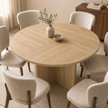 120x120cm Oak Dining Table - Natural Color - 橡木 - 查看 2