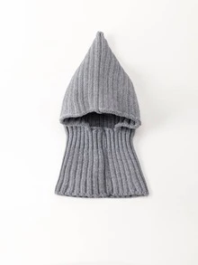 1pc Kids Autumn/Winter Pointed Hooded Warm Comfortable Pullover Hat, Ear-Protective Knitted Beanie For Boys And Girls, Suitable For Outdoor Snow Play - Multicolor - View 8