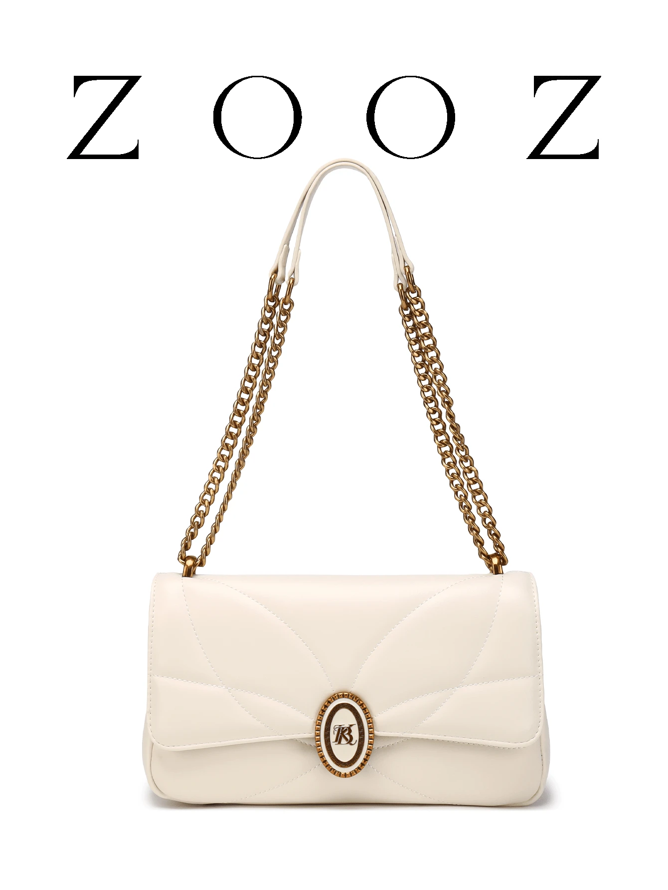 POHO ZOOZ Brand Luxury Women's Bag Co-Branded Customized Metal Chain Tote - White - View 1