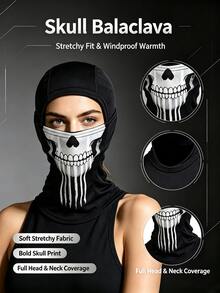 Multiple Horror Pattern Quick-Dry Headwear, Breathable Lightweight Sweat-Proof Face Mask, Windproof, Suitable For Motorcycle Riding, Cycling And Street Sports, UV Protection Headgear, Suitable For Running, Fishing, Halloween Cosplay And Outdoor Activities - Multicolor - View 4
