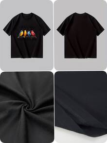 Men T-Shirts - 黑色 - 查看 4