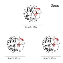 1/2/3pcs Minimalist Hand-Drawn Christmas Snowman Let It Snow Snowflake Art Letter Heat Transfer Iron-On Sticker Red & White Winter Holiday Style DIY T-Shirt Sweatshirt Canvas Bag Pillow Print - Multicolor - View 10