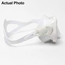 1pc Wide View Snorkel Mask For Teens And Adults, Unisex, Dual Lens Liquid Silicone Soft Fit Skirt, Adjustable Strap Comfortable Diving Mask, Suitable For Beach Snorkeling, Pool Swimming, Freediving And Underwater Exploration - White - View 4