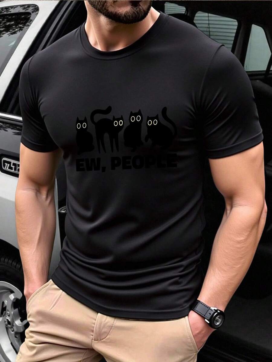 Men T-Shirts - 黑色 - 查看 1