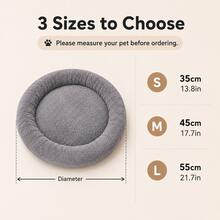 Comfortable Plush Round Cat Bed, Soft Donut Pet Bed, Suitable For Indoor Cats And Small Dogs, Warm Fluffy With High Edges Sleeping Bed - Multicolor - View 2