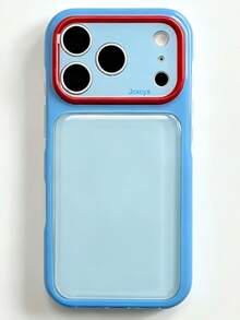 Y2K Cute Dopamine Contrast Color Match Clear Phone Case Compatible With IPhone 17 Pro Max 17 Pro 17 16 Pro Max 16 Pro 16 15 Pro Max 15 Pro Max 15 Pro 15 14 Pro Max 14 Pro 14 13 Pro Max 13 Pro 13 Creamy Yellow Protective Cover Elegant Aesthetic Cases - Red and Blue - View 3