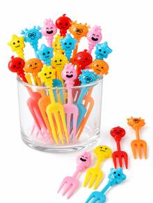 50/30/20/10pcs Unique Shaped Fruit Forks, Bento Box Accessories, Food Decoration Forks, Bento Forks, Holiday Party Fruit Fork Set, Party Decoration, Holiday Decoration, Suitable For Snack Forks, Cake Forks And Dessert Forks - Multicolor - View 8