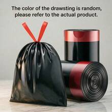 100pcs Black Roll Disposable Trash Bags, Puncture-Resistant & Tear-Proof, Easy-Pull Design For Quick Disposal, Home, Kitchen, Wet Food Waste, Dorm, Apartment, Bedroom, Store, Office Waste Sorting & Storage, Practical Mother's Day Home Life Gift - A - View 5