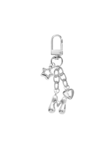 泡泡可愛包包吊飾鑰匙圈 Key Ring 背包掛飾，附鏤空星星與愛心配件、亮面 A-Z 字母、閃亮合金包包與背包吊飾，生日與特殊場合完美禮物，耳機吊飾、鑰匙圈環包包與背包吊飾，女性與女孩禮物、汽車吊飾、錢包與手提包配件，適合妻子、伴侶、學生、姊妹、好友，情人節、教師節、開學、畢業禮物 - 彩色 - 查看 17