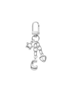 泡泡可愛包包吊飾鑰匙圈 Key Ring 背包掛飾，附鏤空星星與愛心配件、亮面 A-Z 字母、閃亮合金包包與背包吊飾，生日與特殊場合完美禮物，耳機吊飾、鑰匙圈環包包與背包吊飾，女性與女孩禮物、汽車吊飾、錢包與手提包配件，適合妻子、伴侶、學生、姊妹、好友，情人節、教師節、開學、畢業禮物 - 彩色 - 查看 15
