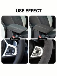 Self-Adhesive Flocked Roll, Faux Suede Fabric, Freely Cuttable, Suitable For Car Interior Modification, Dashboard, Sun Visor, Door Panel, Armrest Refurbishment And Sofa Furniture Decoration - A - View 8