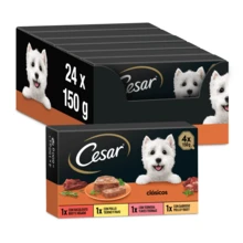 Cesar Comida Húmeda para Perros, Selección de Clásicos en Paté, Multipack (Pack de 6 x 4 tarrinas x 150g) - gramo - Ver 1