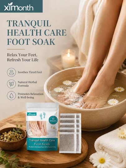 Ximonth 10Pcs Foot Soak Patches, Relaxing Foot Care Pads, Herbal Foot Bath Stickers For Daily Foot Spa, Refreshing Foot Care Treatment, Easy Application Foot Care Accessories For Daily Use