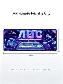 AOC Gaming Mouse Pad, Extra Large, Office Keyboard & Computer Desk Mat, Sci-Fi Blue - View 7