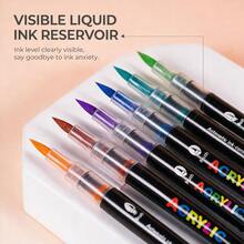 12/24/36/48/60 Colors Art Direct-Liquid Acrylic Marker Set Brush Marker Pens For Wood Rock Painting, Sketching Coloring Gift For Back To School - Multicolor - View 2