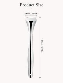 Minimalist Curved Metal Scraper, Smooth Wide Edge, Slim Ergonomic Handle, Precise Scraping Design, Blackhead Removal Tool For Nose, Chin And Forehead Care, Bathroom Vanity, Travel, Daily Skincare, All-Season Facial Pore Cleaning Accessory - Multicolor - View 10