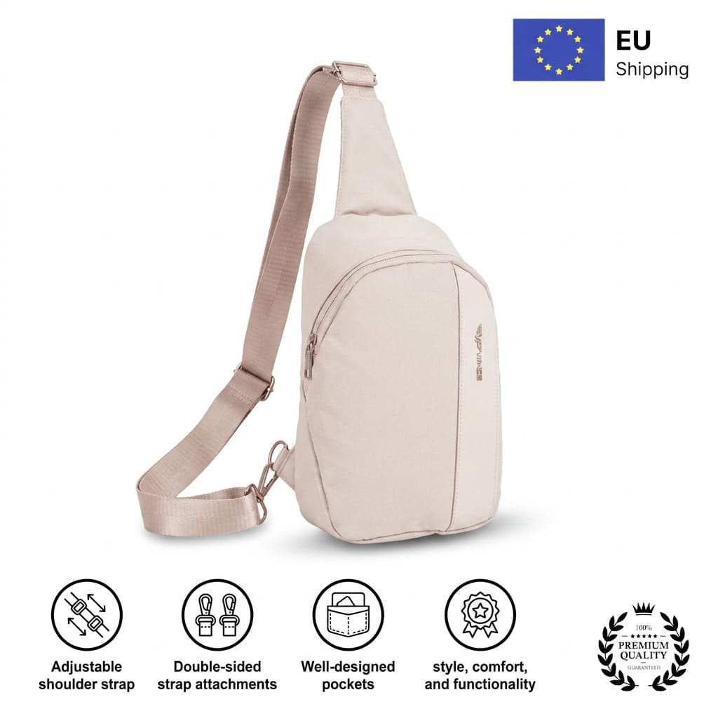 W WINGS Small Crossbody Bag 5L For Travel | Mini Backpack With Adjustable Strap, Breathable Mesh Back And Front Pocket