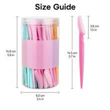 51/41/31/21/12/1pc Colorful Eyebrow Razors For Women, Precise Eyebrow Trimming Knife With Protective Cap, Facial Hair Removal Shaver, Women's Razor, Facial Hair Remover, Makeup Grooming Tool, Portable Travel Beauty Accessory, Pink Blue Yellow Eyebrow Trimming Tool - Upgraded Version - View 8