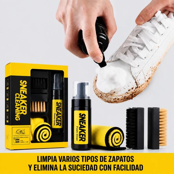 Limpiador para Zapatillas Blancas y Zapatos de Cuero, Crema Limpiadora Multiusos, Sin Enjuague, Limpieza Rápida y Profunda para Lona, Tela y Malla, 150ML