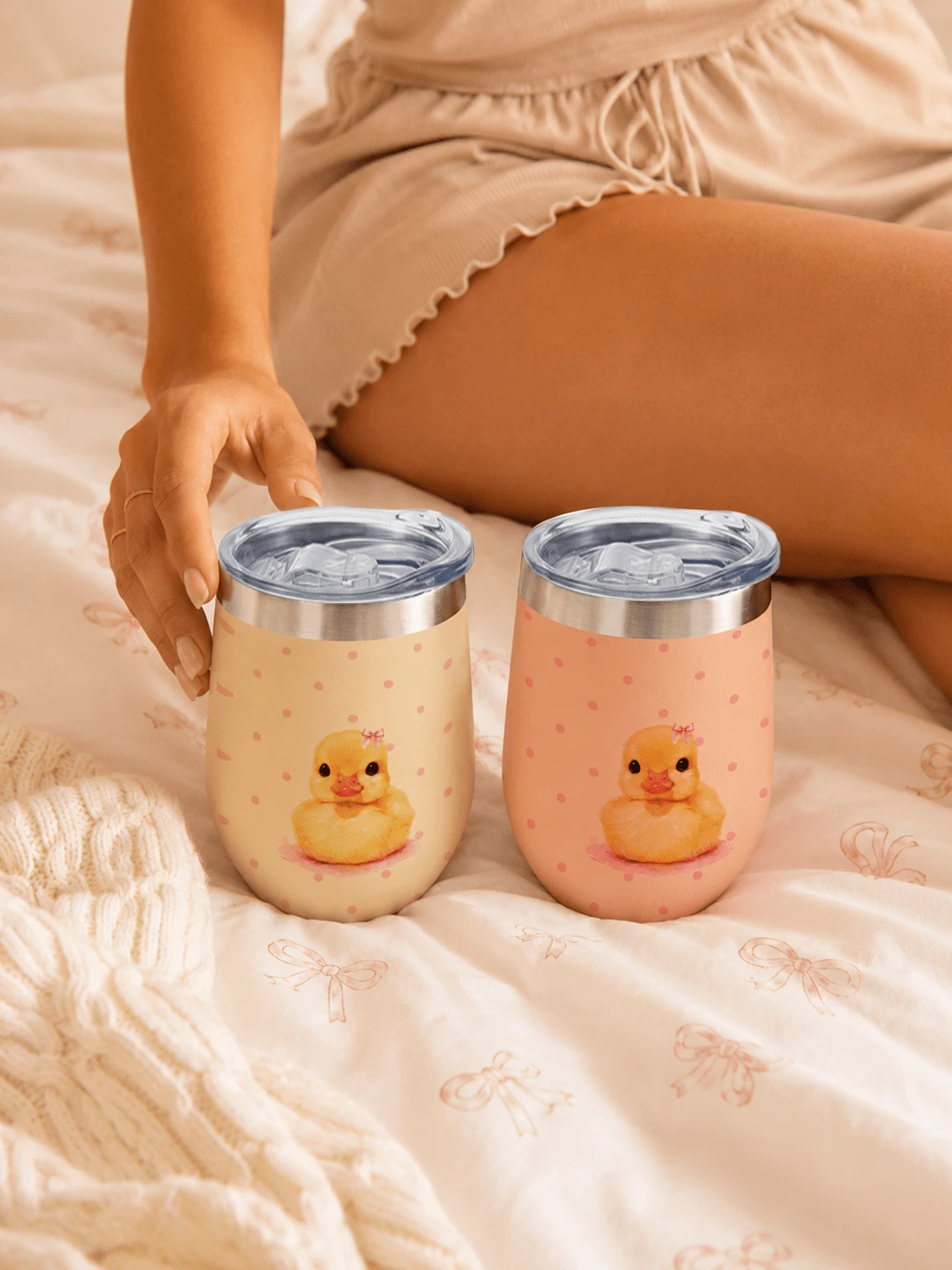 1pc 350ml/12oz Cute Yellow Duck Print Coffee Travel Mug With ...