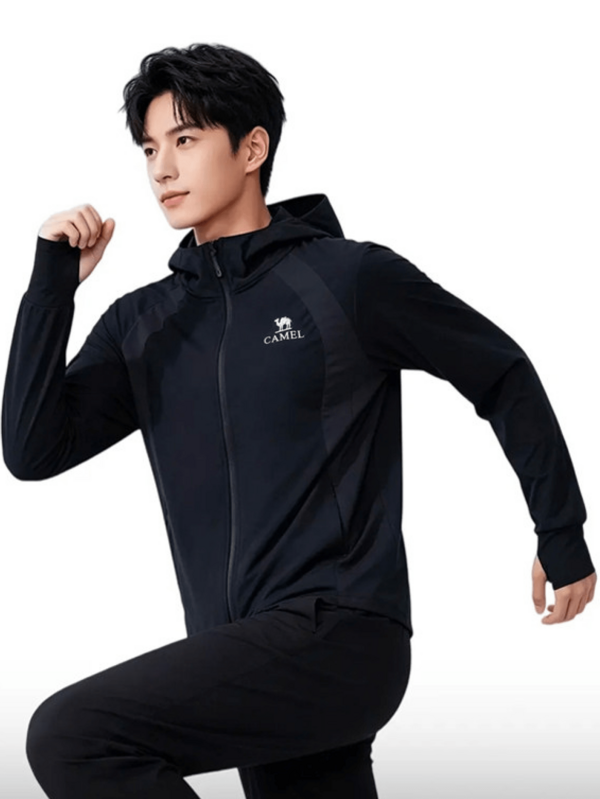 CAMEL CROWN Chaqueta de protección solar de hilo original para hombre, abrigo deportivo de sensación fresca de verano, prenda exterior de punto transpirable