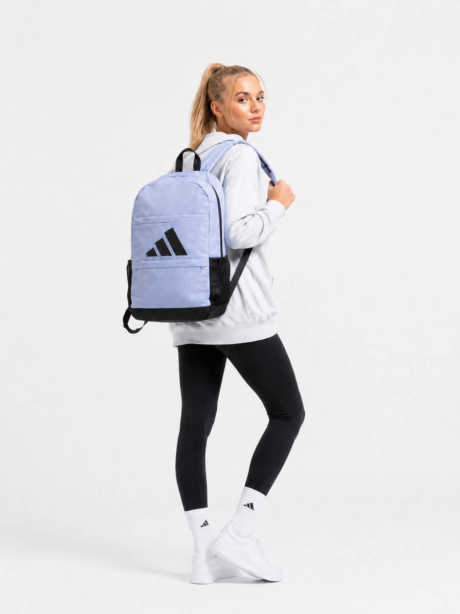 Adidas Unisex Outdoor Hiking Badminton Backpack, Large Capacity Student Campus Commuter Backpack, Size: Approx. 45*29.5*14.5cm - Purple/Black - View 1