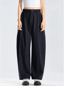 CAMEL CROWN Women's Cargo Long Pants, All Seasons New Cool Feel Sun Protection Curved Blade Pants - Phantom Black - View 3